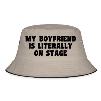 Lustiges Konzert Mein Freund steht buchstäblich auf der Bühne - Bucket Hat - Khaki/Schwarz - Vorne