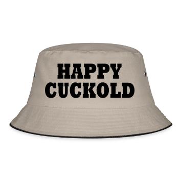Happy cuckold - Bucket Hat - Khaki/Schwarz - Vorne