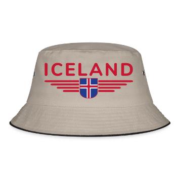 Iceland T-Shirt – Magic of the Northern Lights - Bucket Hat - khaki/black - Front