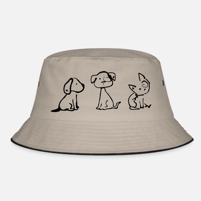 Hunden - Bucket Hat - Khaki/Schwarz
