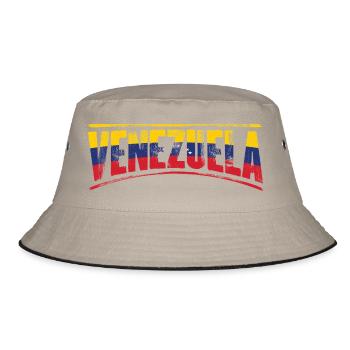 Venezuela in Tricolor Font - Bucket Hat - khaki/black - Front