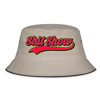 Shit Show Retro Style Logo - Bucket Hat - khaki/black - Front
