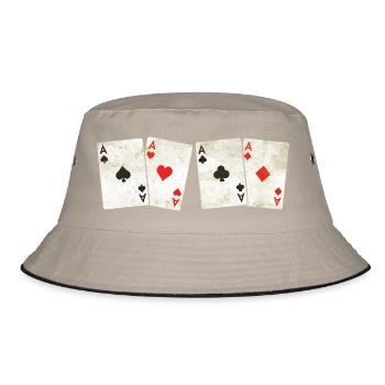 Vintage Retro Aces – Playing Cards - poker - Bucket Hat - khaki/black - Front
