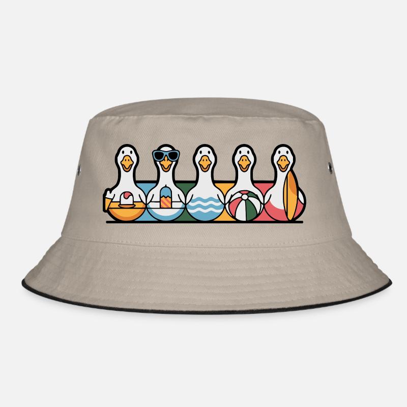 Reihe von Sommergänsen - Bucket Hat - Khaki/Schwarz