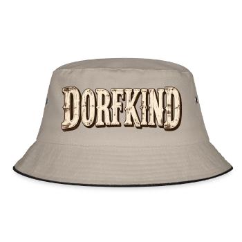 Dorfkind Retro Typografie im Western-Stil - Bucket Hat - Khaki/Schwarz - Vorne