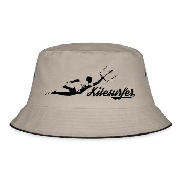 Freestyle Kitesurfer - Bucket Hat - Khaki/Schwarz - Vorne