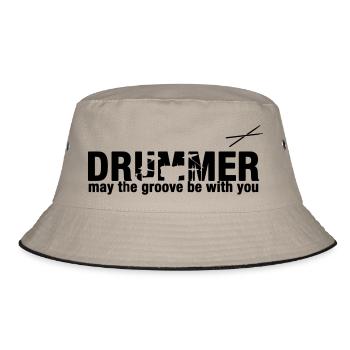 may the groove be with you - Bucket Hat - Khaki/Schwarz - Vorne