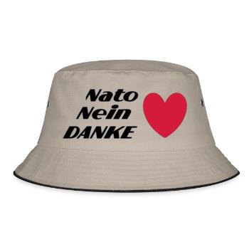 Nato Nein DANKE - Bucket Hat - Khaki/Schwarz - Vorne