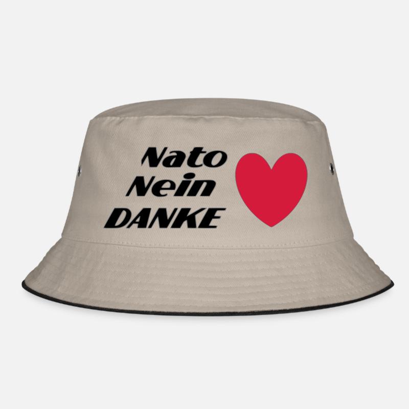 Nato Nein DANKE - Bucket Hat - Khaki/Schwarz