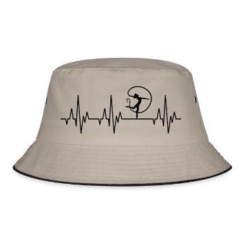 Heartbeat ECG Gymnastics Gymnastics Gymnastics Sport - Bucket Hat - khaki/black - Front