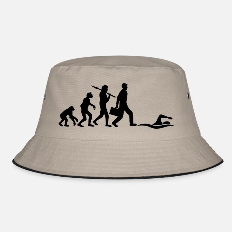 evolution development born to swim logo s Bucket Hat