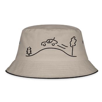 rallye-auto - Bucket Hat - Khaki/Schwarz - Vorne