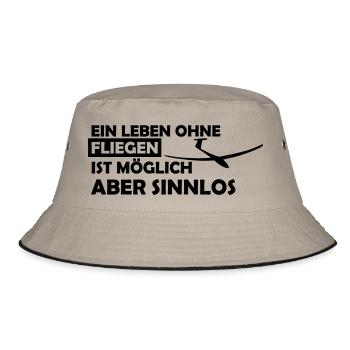 ein leben ohne fliegen - Bucket Hat - Khaki/Schwarz - Vorne