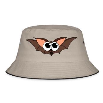 bat - Bucket Hat - khaki/black - Front
