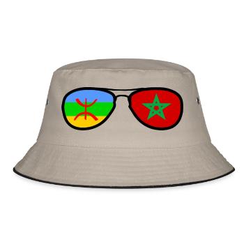 Drapeau Amazigh Maroc - lunettes - Bob - kaki/noir - Devant