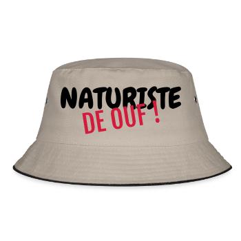 Naturism Naturist FKK Naturisme Naturiste Nudist - Bucket Hat - khaki/black - Front