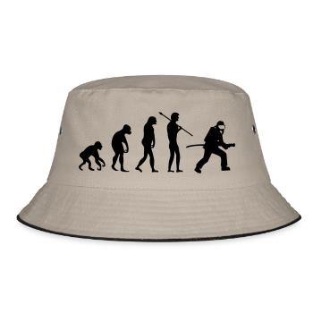 feuerwehr_evolution_01 - Bucket Hat - Khaki/Schwarz - Vorne