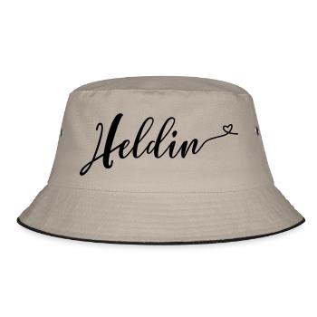 heldin - Bucket Hat - Khaki/Schwarz - Vorne