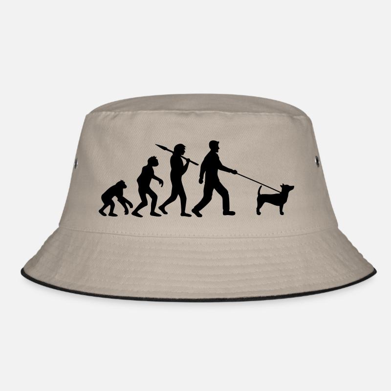 Evolution go for a walk dog stone age development C Bucket Hat