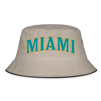 Miami - Bucket Hat - Khaki/Schwarz - Vorne