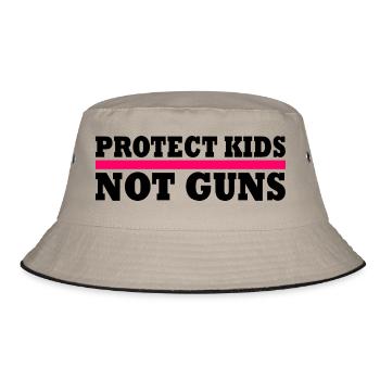 protect kids not guns - Bucket Hat - Khaki/Schwarz - Vorne