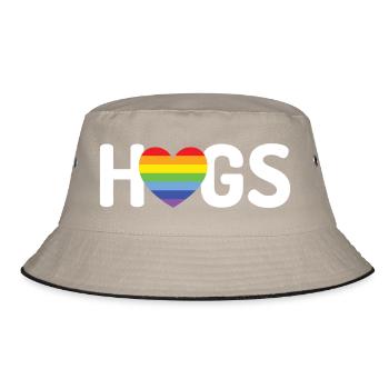 LGBT Hugs - Bucket Hat - khaki/black - Front