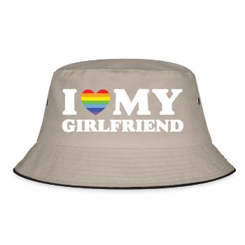 J’aime ma copine - LGBTQ - Bob - kaki/noir - Devant