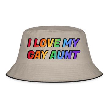 Ich liebe meine schwule Tante - Bucket Hat - Khaki/Schwarz - Vorne