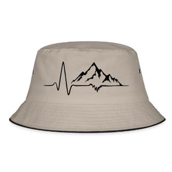 Herzschlag der Berge - Bucket Hat - Khaki/Schwarz - Vorne