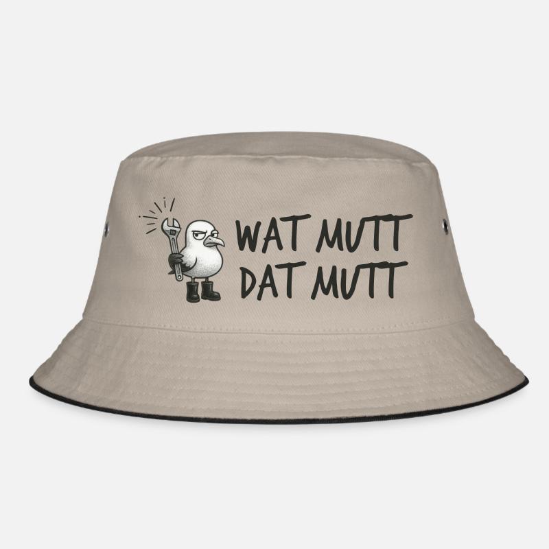 Cool seagull with wrench Low German Bucket Hat