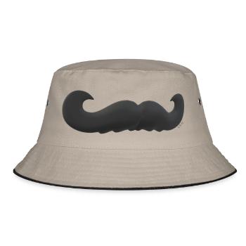 Schnurrbart - Bucket Hat - Khaki/Schwarz - Vorne