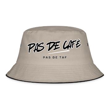 No Coffee Typographic Design - Bucket Hat - khaki/black - Front