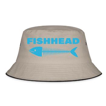 FISHHEAD - Bucket Hat - Khaki/Schwarz - Vorne