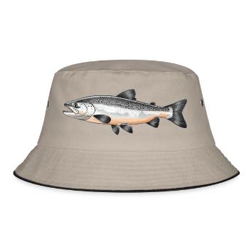 Salmon Salmon - Bucket Hat - khaki/black - Front
