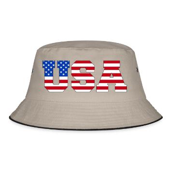USA Lettreries America Fan Drapeau américain - Bob - kaki/noir - Devant