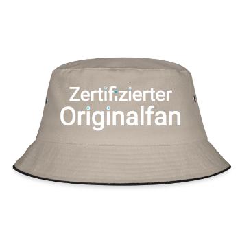 Zertifizierter Originalfan Spruch für Sportfans - Bucket Hat - Khaki/Schwarz - Vorne