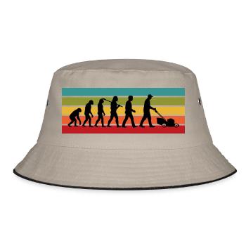 Funny Lawn Mowing Gift for Landscaper and Dad - Bucket Hat - khaki/black - Front