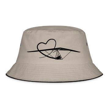heart hanggliding - Bucket Hat - khaki/black - Front
