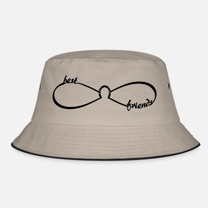 best friends Pferde Infinity - beste Freunde BFF - Bucket Hat - Khaki/Schwarz