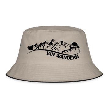 bin wandern - Bucket Hat - Khaki/Schwarz - Vorne