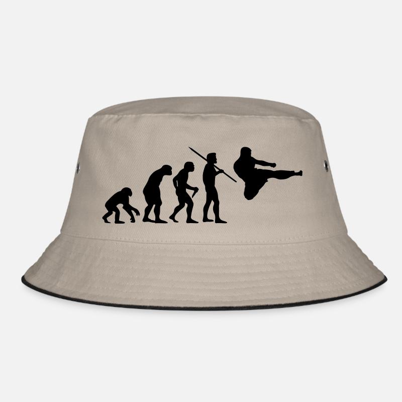 Evolution of Man - Martial Arts - Bucket Hat - khaki/black