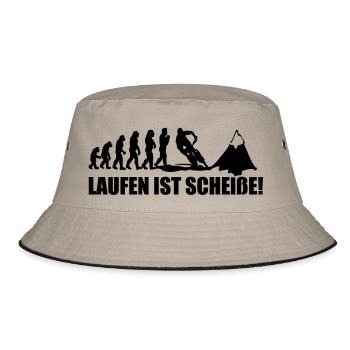 laufen ist scheiße - Bucket Hat - Khaki/Schwarz - Vorne