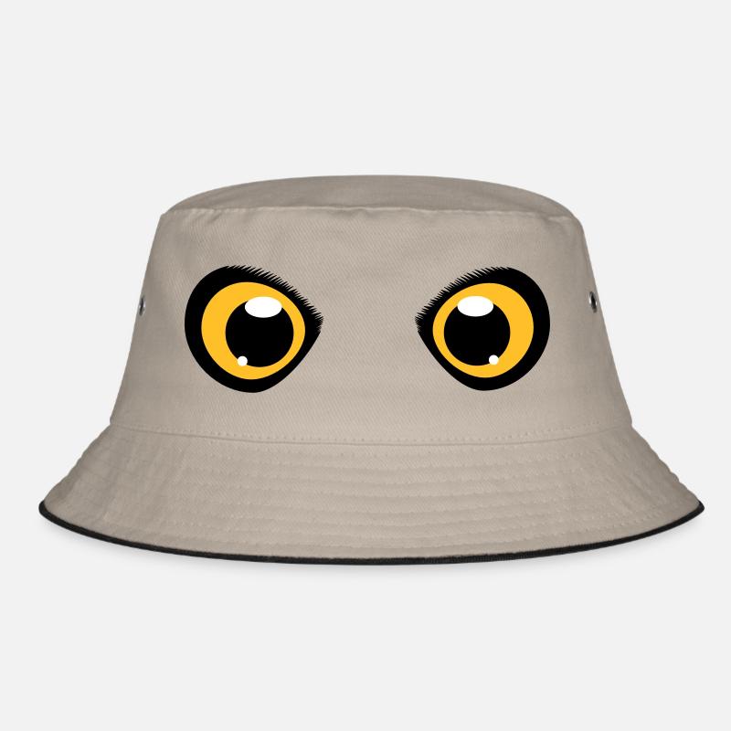 two shining eyes of an owl Bucket Hat