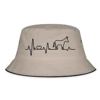 Esel Herzschlag Muli Maultier Bauernhof Tier - Bucket Hat - Khaki/Schwarz - Vorne