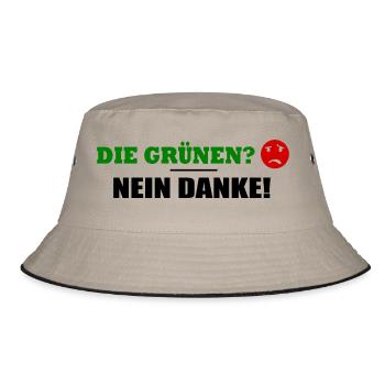 Die grünen nein danke - Bucket Hat - Khaki/Schwarz - Vorne