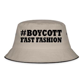 Boycott fast fashion - Bucket Hat - khaki/black - Front