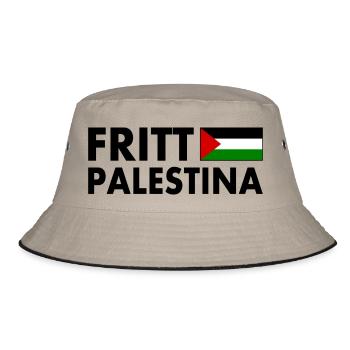 Fritt palestina - Bucket Hat - Khaki/Schwarz - Vorne