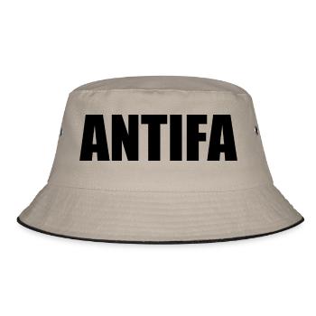 Antifa - Bucket Hat - Khaki/Schwarz - Vorne