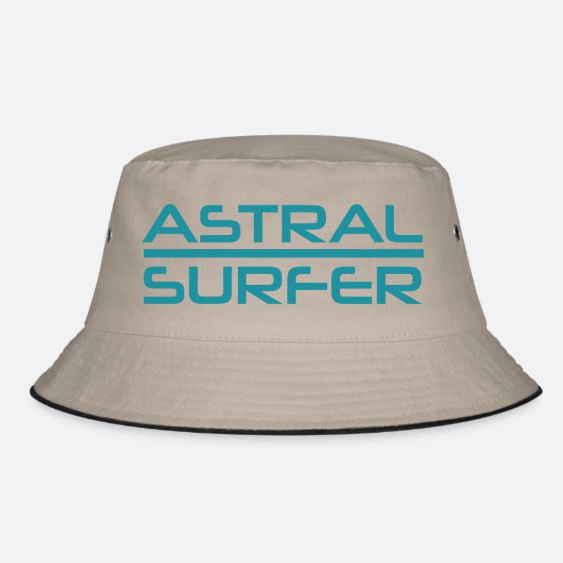 Astral Surfer Design - Bucket Hat - khaki/black