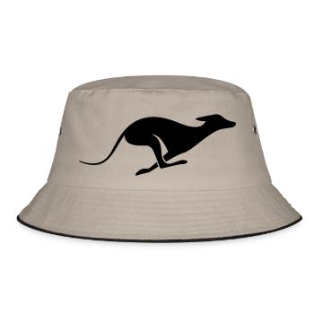 Windhund Silhouette – Sighthound, Greyhound Design - Bucket Hat - khaki/black - Front
